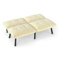 thumbnail image 6 of Convertible Futon Sofa Bed, Folding Sofa Sleeper,Modern Sofa Couch for Small Space,Apartment,Living Room,Cream, 6 of 7
