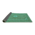 thumbnail image 2 of Ahgly Company Indoor Round Medallion Turquoise Blue Traditional Area Rugs, 6' Round, 2 of 4