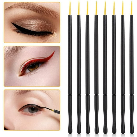100Pcs Disposable Eyeliner Brush, Eyeliner Brush Eyeliner Eye Wands Shadow Brush Fine Eye Liner Ultra Thin Applications Pencil Eye Makeup For Eye Brushes Makeup Cosmetic Tool