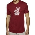 thumbnail image 1 of LA Pop Art Men's Premium Blend Word Art T-shirt - PEACE FINGERS, 1 of 2