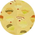thumbnail image 1 of Ahgly Company Indoor Round Patterned Bold Yellow Area Rugs, 6' Round, 1 of 6