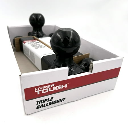 Hyper Tough Trailer Hitch Steel Tri-Ball Mount, Class III/IV Towing, Black, Automotive Accessories, unit weight 10 lbs