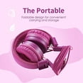 thumbnail image 3 of POWMEE M1 - Auriculares para niños con cable para niños, plegables, estéreo, ajustables, sin enredos, cable jack de 0.138 in, auriculares supraaurales para niños (púrpura), 3 of 5