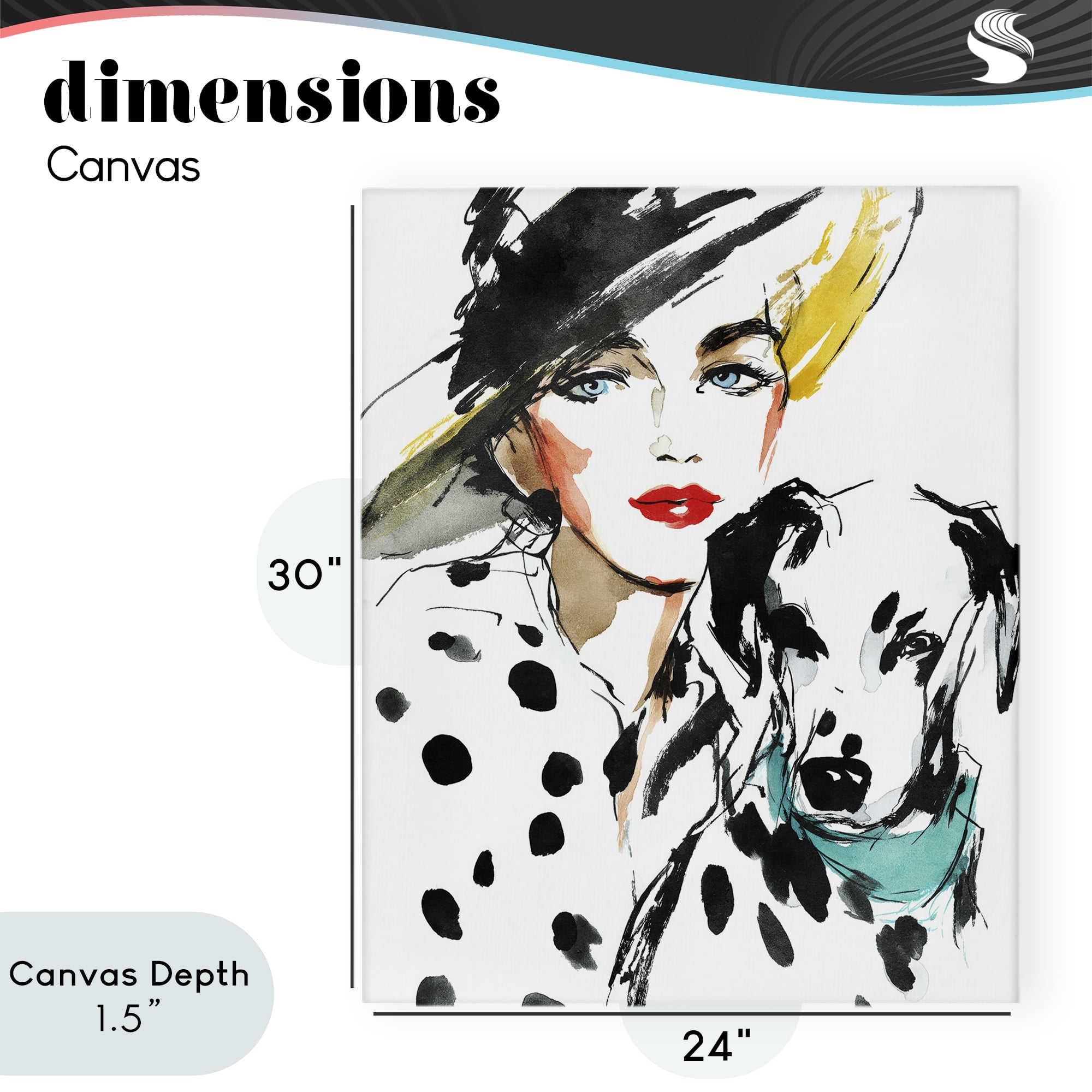Stupell Industries Trendy Dalmatian Muse Canvas Wall Art, design by Svetlana Aleynikova