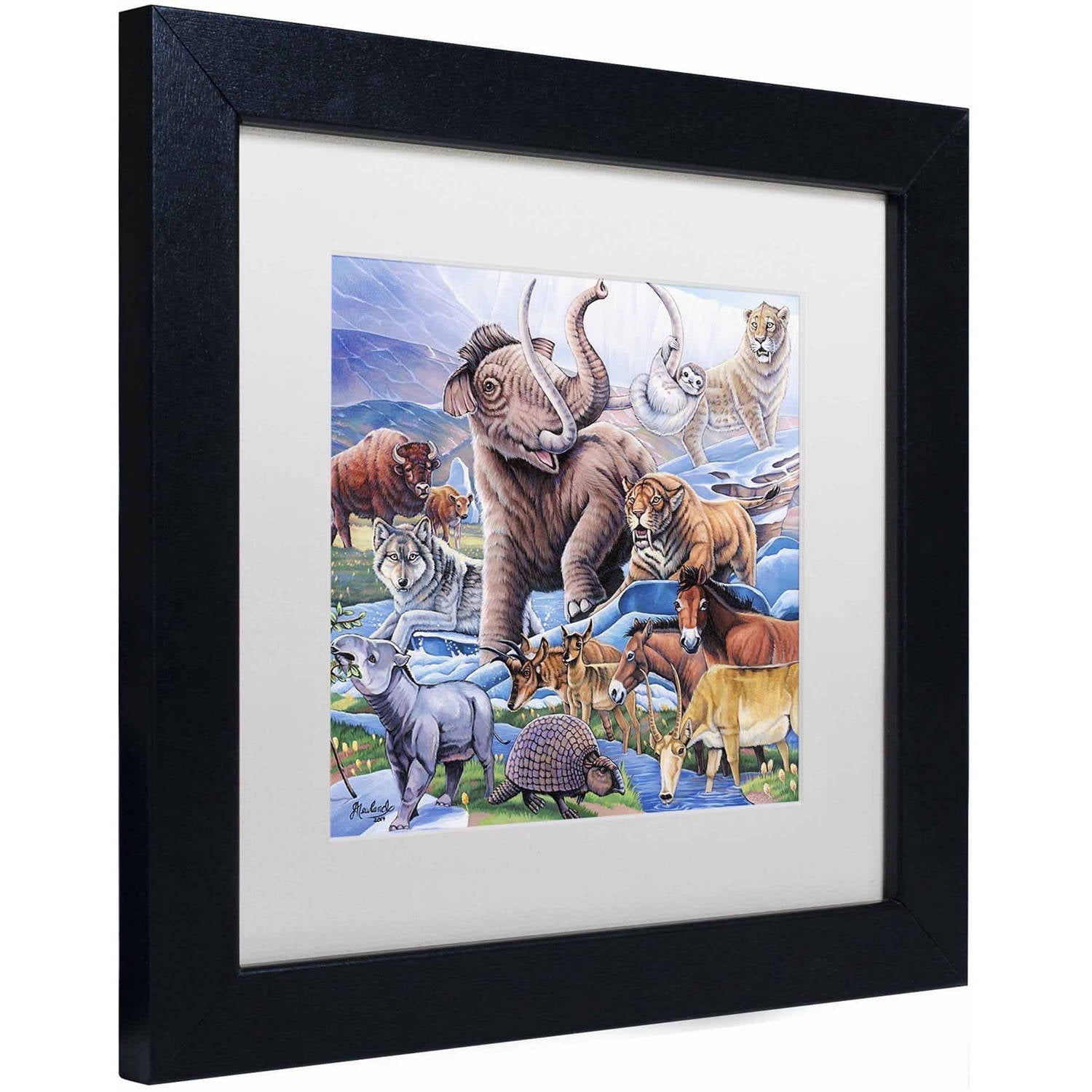 Trademark Fine Art 'Ice Age Color' Canvas Art by Jenny Newland, White Matte, Black Frame