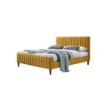 thumbnail image 4 of Omax Decor Spencer Wood/Fabric Upholstered Queen Platform Bed in Mustard Yellow, 4 of 4