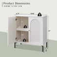 thumbnail image 2 of SinCiDo Wooden Bathroom Floor Cabinet with Adjustable Shelf, Modern Fluted Arched Freestanding Bathroom Storage Cabinet for Bathroom, 2 of 7