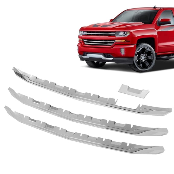 PIT66 Chrome Snap On Grille Overlay Grill Covers Fit for 2016-2018 Chevy Silverado 1500 LT Z71 only (NOT fit 2016-2018 LT MODELS, Must be LT-Z71)/ 2019 1500-LD Old Body(WT, LT, Custom)