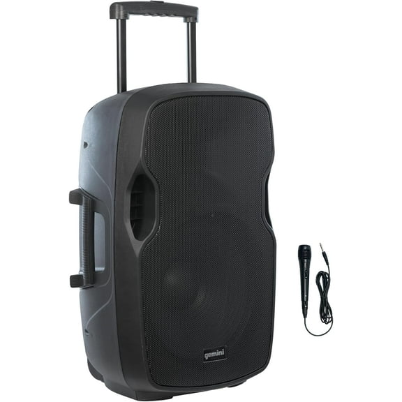 Gemini Sound AS-15TOGO: 2000W Portable Battery-Powered PA with Wheels, Bluetooth, Echo Effect, USB/SD Playback