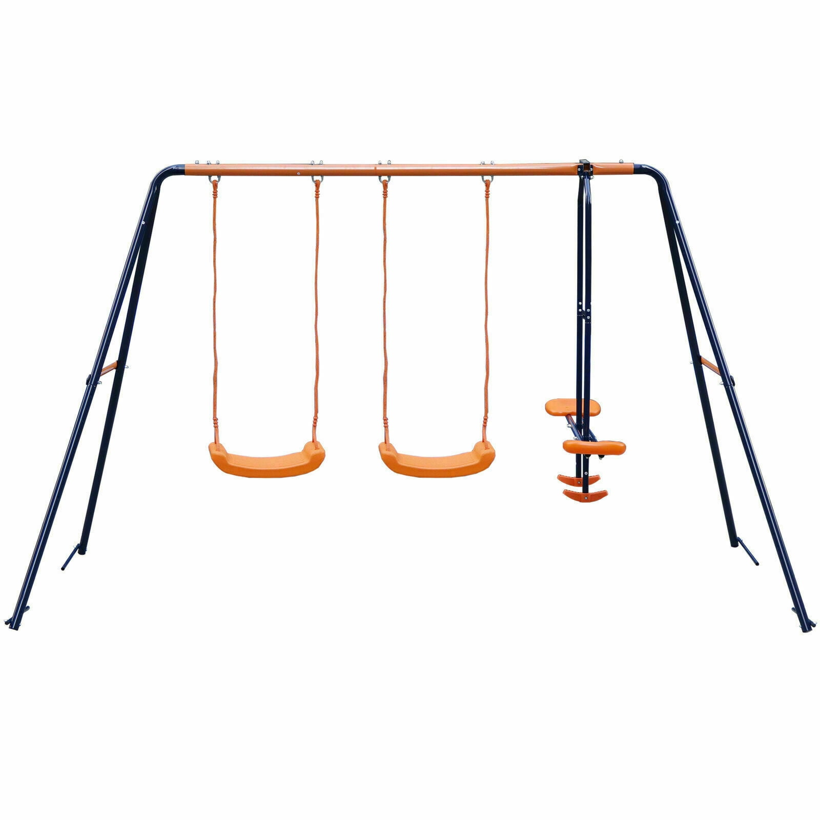 ZenSports Outdoor Double Kids Play Swing Set W/ 2 Seats & 1