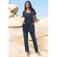 thumbnail image 6 of Roaman's Women's Plus Size Tall Plus Size Soft Knit Relaxed Pull-On Straight Leg Pant, 6 of 6