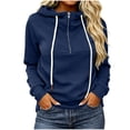 thumbnail image 2 of SYwaren Zip Up Hoodie for Women Long Sleeve Sweatshirt with Pockets Solid Color Tops, 2 of 8