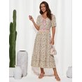 thumbnail image 2 of Vestido GRACE KARIN para mujer, verano, fluido, playa, bohemio, verde y rosa, 2 of 3