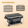thumbnail image 5 of Portable Hibachi Grill, Double-sided Cast Iron Grill with Air Regulating Door & Fire Gate, Grate Lifter, Ideal for Outdoor Picnic, Camping & Backyard Barbecue Cooking, 5 of 8