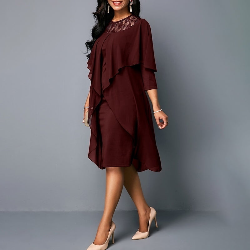 solid color midi dresses with sleeves