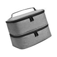 thumbnail image 1 of facefd Double Layer Nail Polish Storage Bag Organizer Case Storage Portable Makeup Bag Gray, 1 of 9