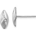 thumbnail image 1 of Sterling Silver Rh Plated White Ice Satin & Polished .05Ct Diamond Earrings (11 X 5) Made In India qw298, 1 of 2
