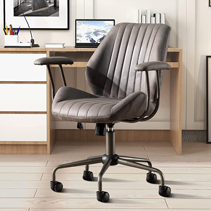 Ovios Ergonomic Office Chair Modern Computer Desk Suede Fabric Desk ...