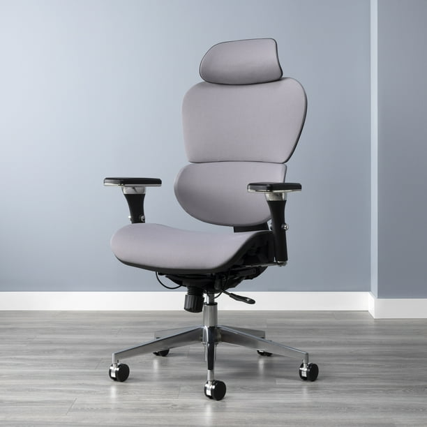 OFM Ergo Fabric Upholstered Office Chair with Optional Headrest, Lumbar Support, in Gray (540F