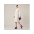 thumbnail image 5 of BLISSFUL STEP Women's Heels Front Zipped Slingback Chunky Heel Sandals Purple 9.5, 5 of 8
