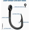 thumbnail image 4 of BLUEWING Big Game Live Bait Hooks Cutting Point Fishing Hooks High Carbon Steel Hooks Extra Sharp Fish Hooks for Freshwater Saltwater Fishing, Size 6/0, 25pcs, 4 of 7