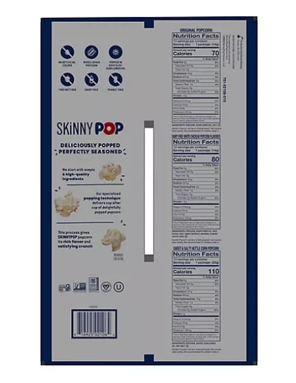 SkinnyPop  Popcorn, individual Bags, Variety Snack Pack Popcorn, 0.5 oz., 36 pk.