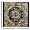 thumbnail image 5 of BizChair Traditional Square Area Rug Design Bellagio 401 (5 Feet 3 Inch X 5 Feet 3 Inch) Black, 5 of 7