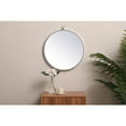 thumbnail image 3 of Metal frame round mirror with decorative hook 18 inch in Silver, 3 of 7