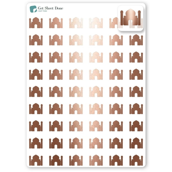 Foiled Mosque Planner Stickers / Appointments Reminder Stickers / Bullet Journaling / Bujo / Essential Productivity Stickers