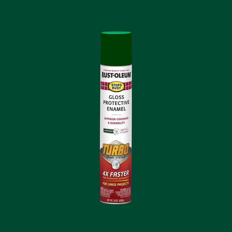 Rust-Oleum Stops Rust Turbo Gloss Spray Paint, Hunter Green, 24 oz photo 1