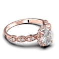 thumbnail image 2 of Art Deco 1.75 Carat Oval Cut Diamond Moissanite Classic Engagement Ring, Halo Wedding Ring in 925 Sterling Silver With 18k Rose Gold Plating Gift For Her Gift For Wife Promise Ring Anniversary Ring, 2 of 3