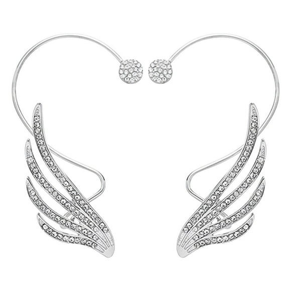 1 Pair of Rhinestone Ear Cuffs Zinc Alloy Earrings Delicate Ear Jewelries