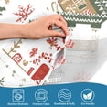 thumbnail image 3 of Yayeee Kitchen Curtains Tier Pair Light Filtering 27"x36" Rod Pocket Short Cafe Window Panel, Red Nordic Christmas House, 3 of 7