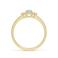 thumbnail image 2 of ANGARA Natural Solitaire Oval Aquamarine and Diamond Promise Ring in 14K Yellow Gold for Women (Size-6x4mm) | March Birthstone, Birthday, Anniversary, Jewelry Gift for Women | Natural Aquamarine Ring, 2 of 10