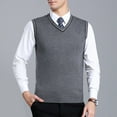 thumbnail image 2 of Pxiakgy Sweater Vest Men Mens Fashion Casual V Neck Bottomed Plaid Shirt Sleeveless Sweater Vest Sweaters for Men Size: M-3Xl, 2 of 6