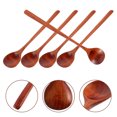 thumbnail image 3 of 5 cucharas de madera de mango largo, cucharas de madera para mezclar café, utensilios de cocina de madera., 3 of 7