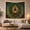 Star Lantern Moon, variant on Layered Lotus Blossom in Oval Mandala on Sage Green, Mystical Boho for Meditation Enthusiasts, Vintage Botanical Wall Art Housewarming Gift Tapestry Wall Hanging for Bedroom and Living Room