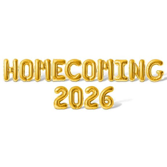 Letter & Number Balloons - HOMECOMING 2026 16" Inch Alphabet Letters Foil Mylar Balloon Homecoming Party Banner (Gold)
