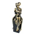 thumbnail image 3 of Figura de familia de 3, estatua de padres e hijos, adorno para decoración del hogar, figura familiar Oro negro, 3 of 9