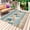 Teal Blue, variant on Vintage Beach Coastal Outdoor Rug 3x5 Ft - Reversible Patio Rug Outdoor Camping Rugs, Nautical Shell Starfish Coral Summer Indoor Outdoor Area Rugs, Non-Slip Outdoor Carpet Runner for Deck/Porch