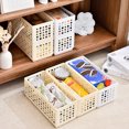 thumbnail image 4 of Storage Box Foldable Stackable Organizer with Ventilated Hollow Design Space Saving Storage Bin for Household Travel Dormitory, 4 of 8