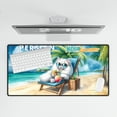 thumbnail image 4 of Persian Hello Summer Beach Theme with Sunglasses and Tropical Cocktail Desk Mat Full Keyboard Mouse Pad Cat Lover Kitten Owner Gifts Large Mousepad - 00009, 4 of 5