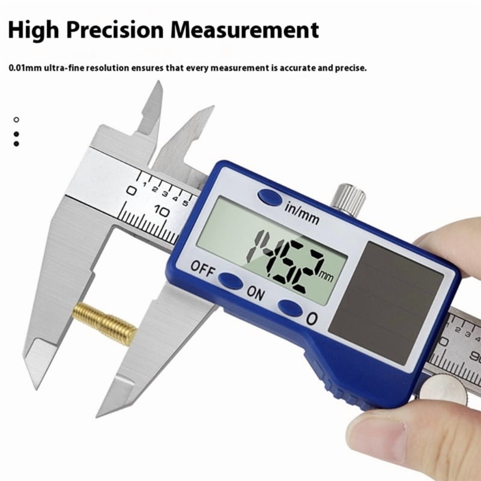 Solar Digital Calipers 150m Steel Resistant Measuring Tool For Project