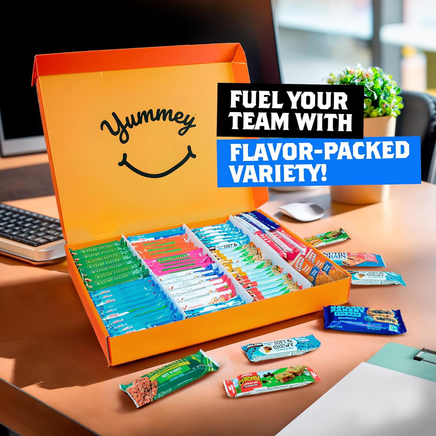 Granola Bars Bulk Variety Pack - Healthy Granola Bars Variety Snack Box for Office Snacks & Healthy Breakfast Bars - Snacks Variety Pack for Adults and Kids (60 Count)