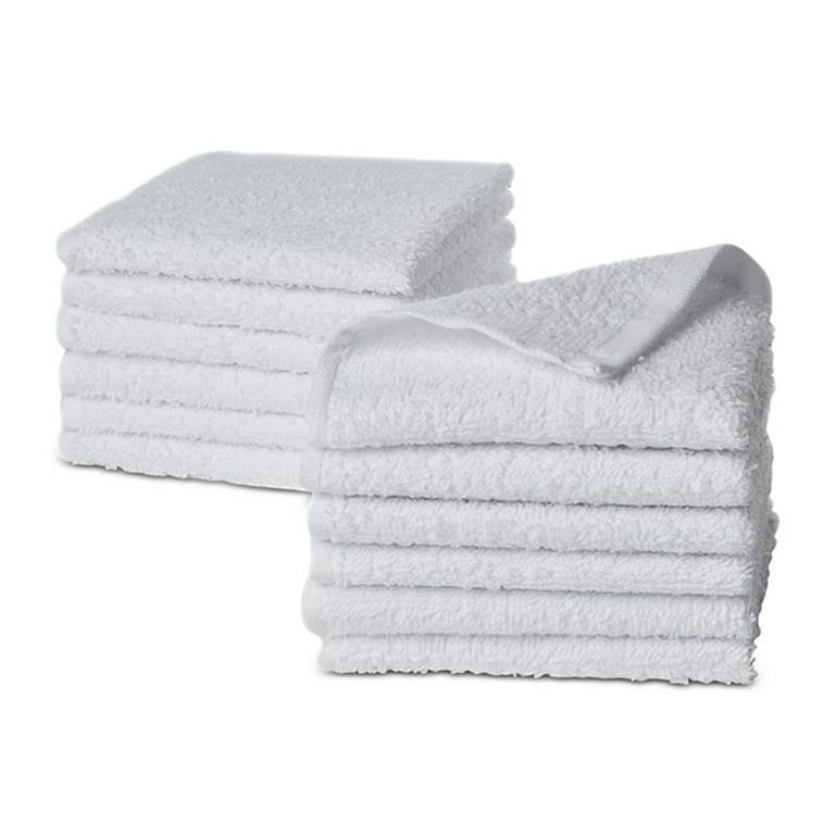DecorRack 100% Cotton Wash Cloth, 12 x 12 inch, White (20 Pack)