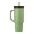 thumbnail image 1 of Vaso de viaje Owala de acero inoxidable de 1,2 L con tapa, color verde pajizo, 1 of 6