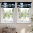 thumbnail image 2 of LALILO Kitchen Curtain Valance Halloween Pumpkin Wooden Rod Pocket Window Curtain 52"x 18" Set of 2, 2 of 5