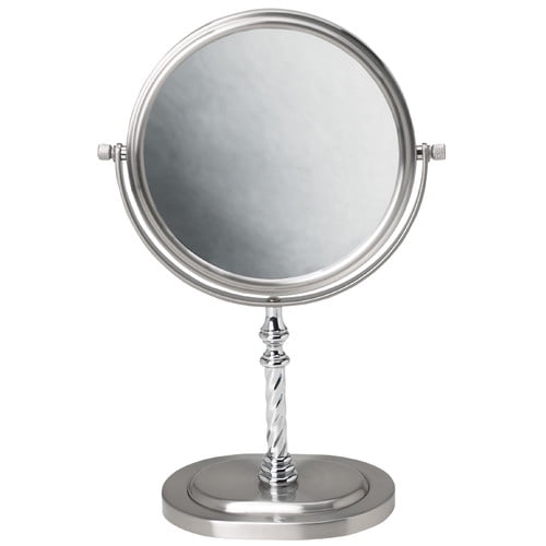 Jerdon Tabletop TriFold 2Sided Lighted Makeup Mirror with 5x