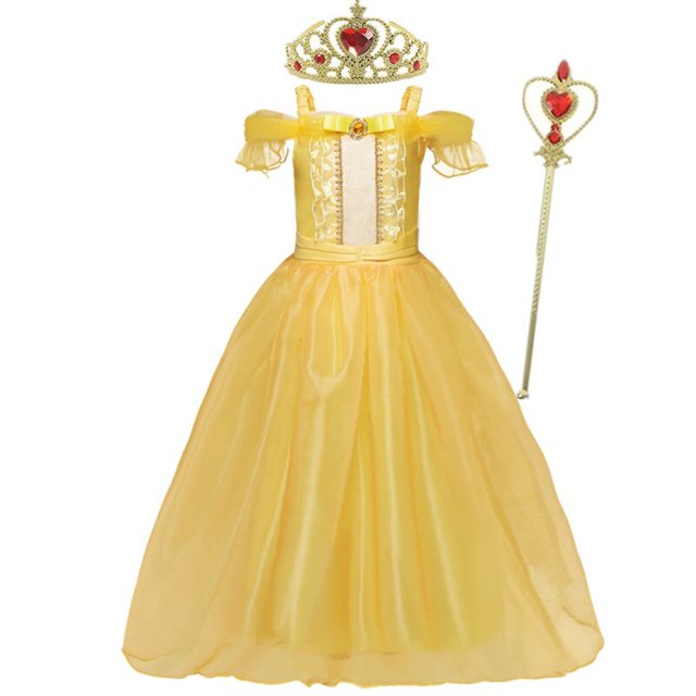 Fantasty-Disfraz de Elsa para niña, vestido de Blancanieves para fiesta de cumpleaños, Carnaval, Halloween, 4 a 10 años Fivean unisex