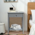 thumbnail image 2 of Costway Nightstand End Table Storage Display Bedroom Furniture Drawer Shelf Beside Grey, 2 of 10